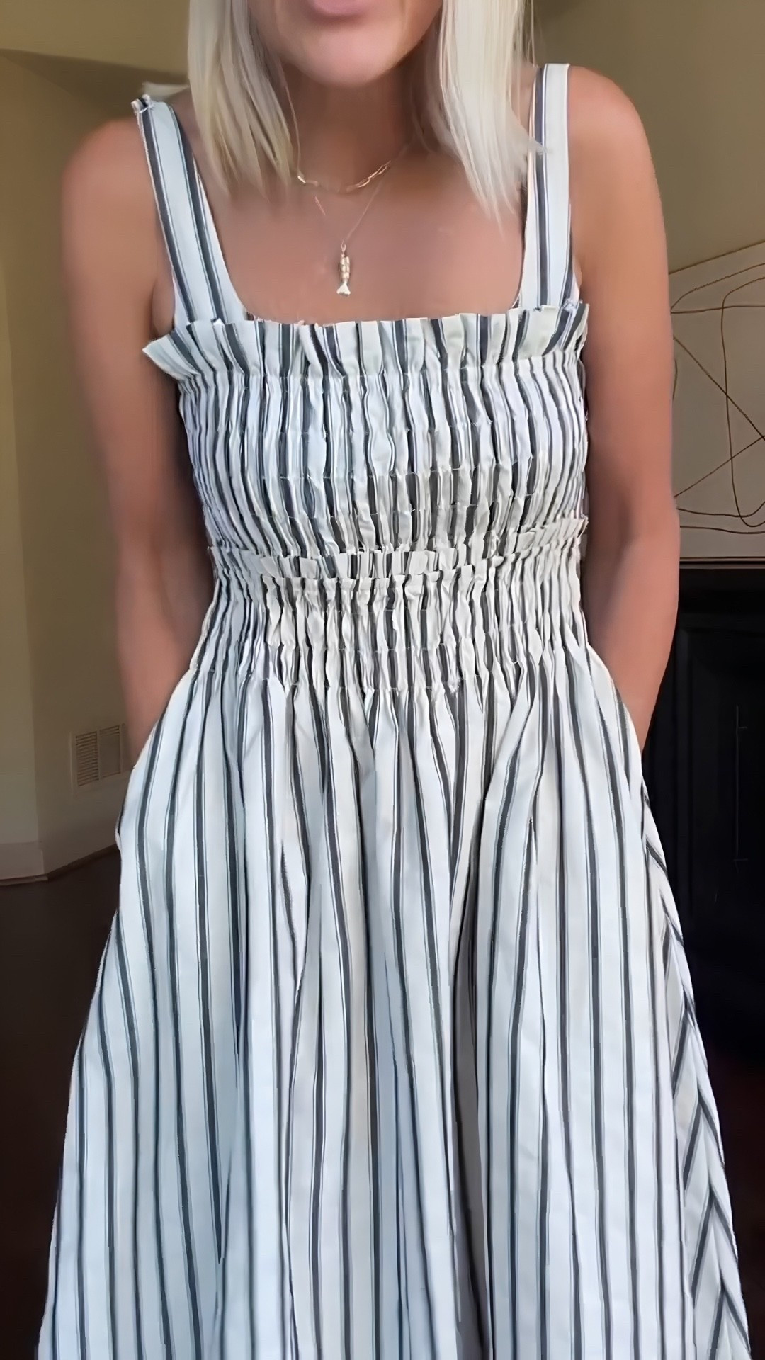 This striped denim dress is such a good summer find! It’s made from a lightweight denim that still feels substantial, and I love the adjustable straps, comfortable elastic waist, lining, and—of course—pockets. I’m wearing my usual size small, and it fits true to size.

It’s easy enough for everyday wear but can easily be dressed up with sandals or flats. And when it cools down, just add a cardigan or light jacket. Such a versatile dress for summer days, lunch, errands, or a weekend away!

💡 LTK MADE EASY
❤️ Heart = Support my posts!
🔖 Save = Get sale & restock alerts
📋 Lists = Keep favorites organized
📲 Share = Send lists and products to a friend. Hello, Christmas List!
💬 Comment = Ask me anything about what I’m wearing.:-)

#LTKOver40 #LTKTravel