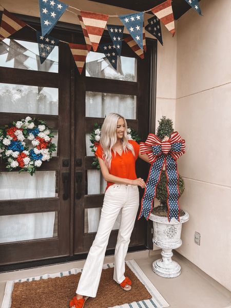 The best 4th of July bow! #july4thdecor #julyfourthdecor 

#LTKhome #LTKSeasonal #LTKFind