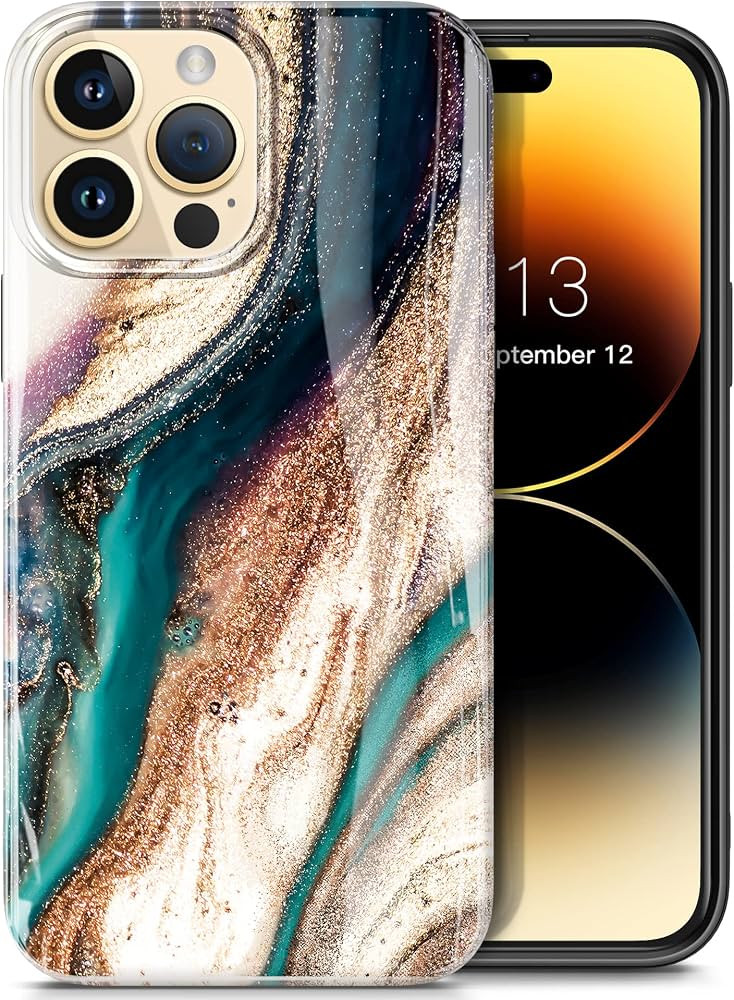 GVIEWIN Compatible with iPhone 14 Pro Max Case,[10FT Military Grade Drop Protection] Marble Shock... | Amazon (US)