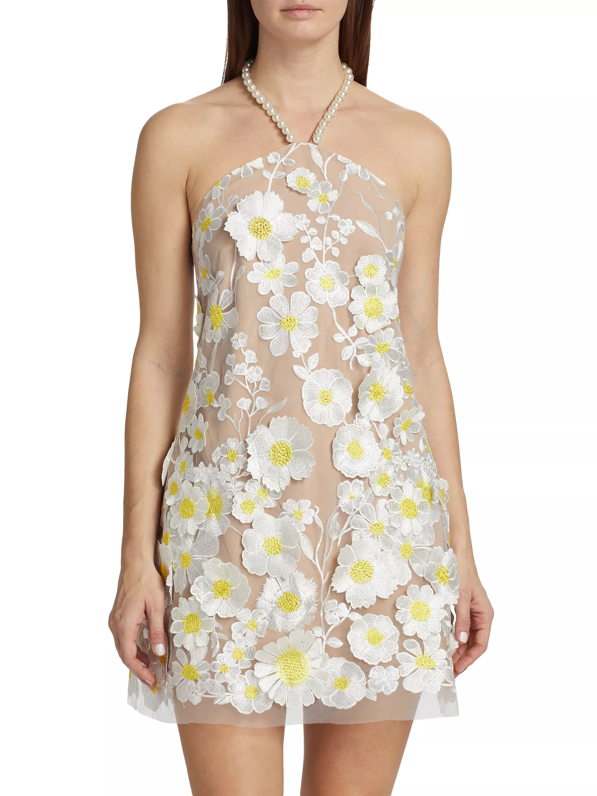 Callista Floral Appliqué A-Line Dress | Saks Fifth Avenue