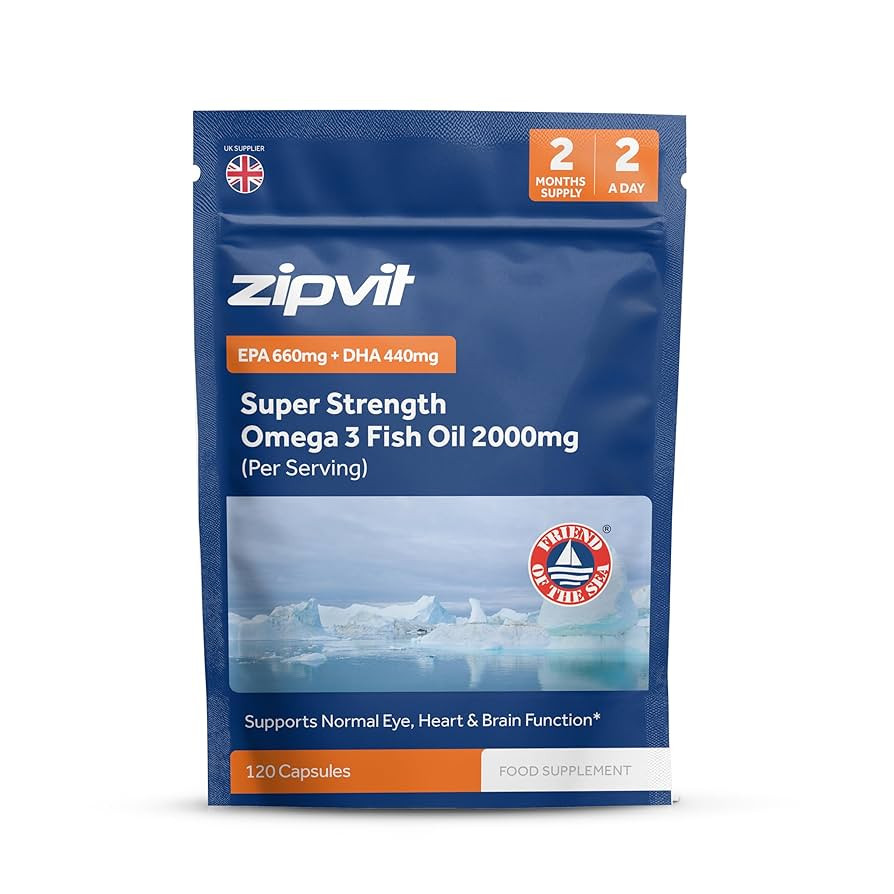 Zipvit Omega 3 Fish Oil 2000mg per Serving Including EPA 660mg DHA 440mg, 120 Softgel Capsules in... | Amazon (UK)