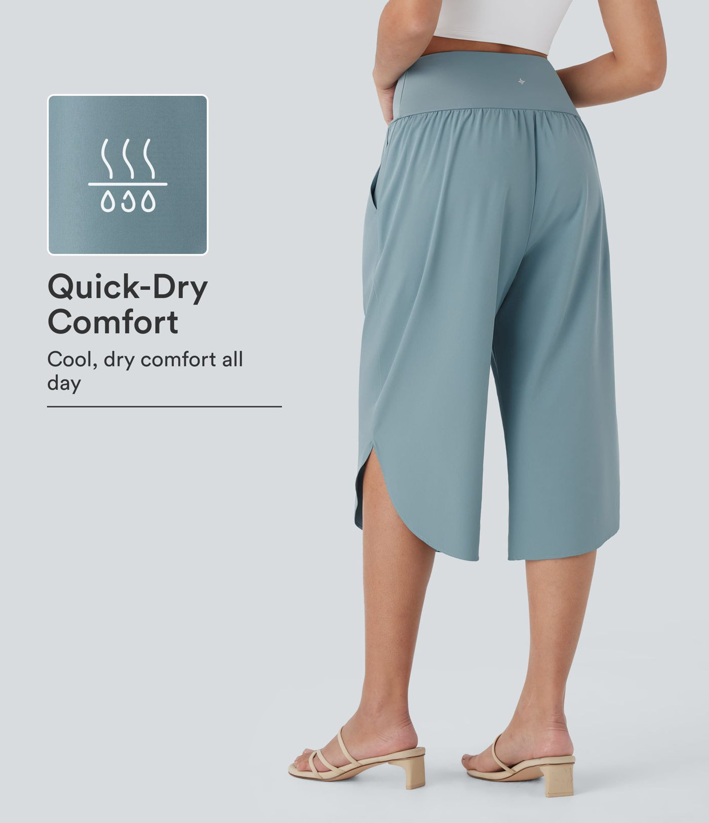 Women\u2019s Breezeful\u2122 High Waisted Crossover Pocket Quick Dry Capri Pants - Halara | HALARA