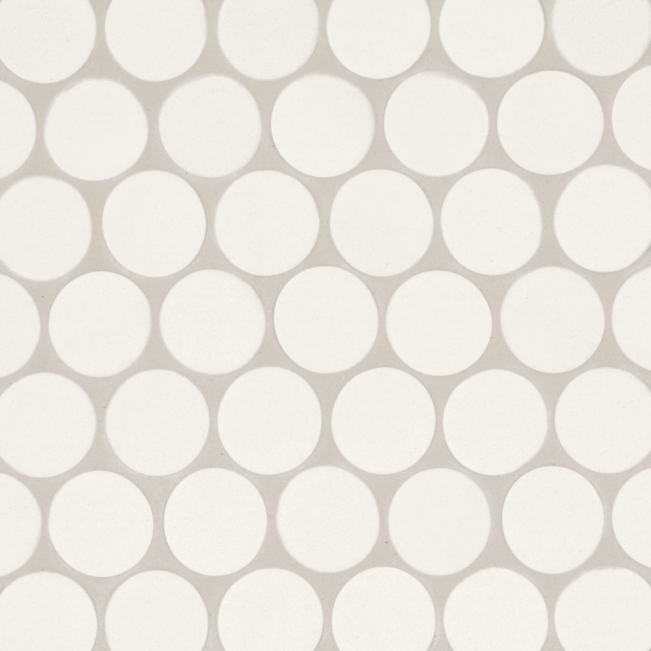 Makoto 2" Round Matte Porcelain Mosaic Tile in Shoji White | Bedrosians Tile & Stone