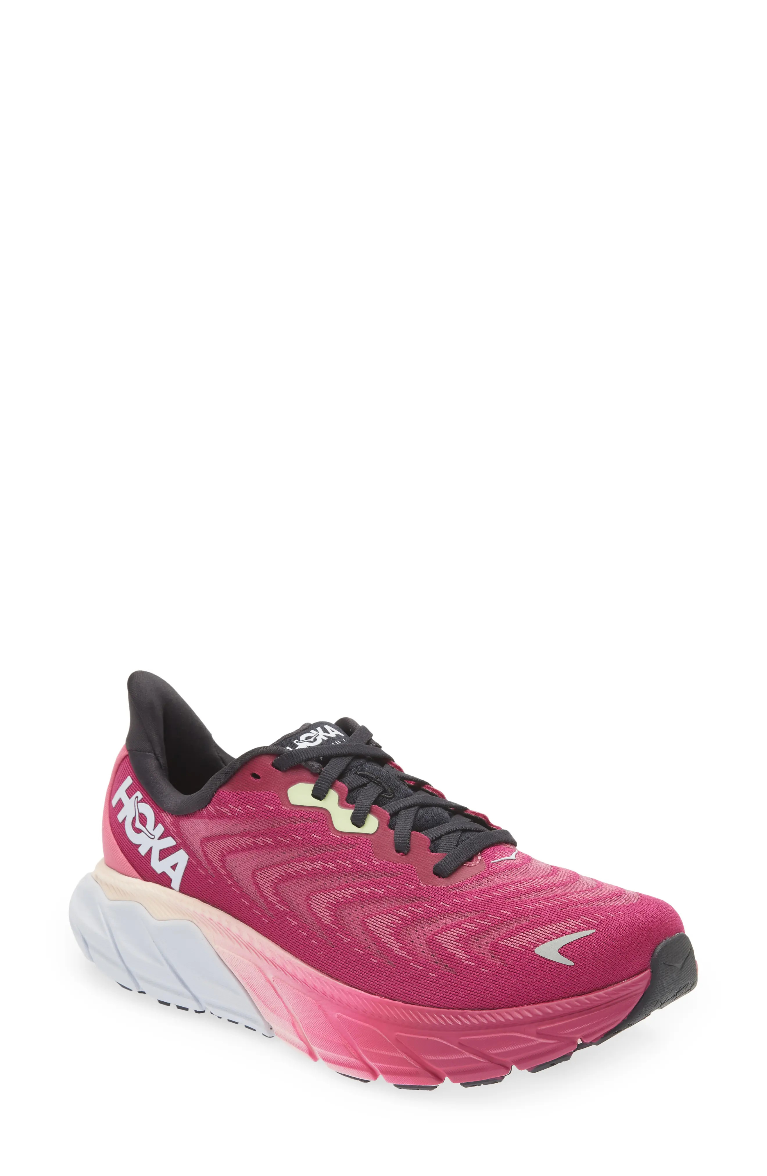 HOKA ONE ONE Arahi 6 Running Wide Shoe in Festival Fuchsia /Ibis Rose at Nordstrom | Nordstrom