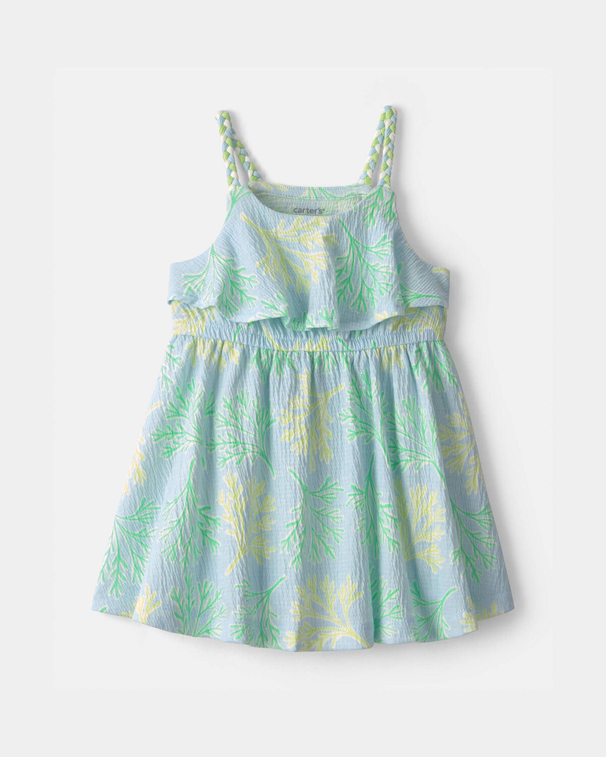 Baby Girl Coral Reef Ruffle Dress - Blue/Green | Carter's | Carter's Inc