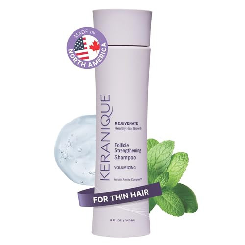 Keranique Volumizing Shampoo for Hair Repair, Growth & Thinning Hair Support – Keratin, Biotin, Menthol & Niacinamide, Anti-Breakage, Lightweight Strengthening Formula 8 Oz - Keratin Amino Complex™ | Amazon (US)