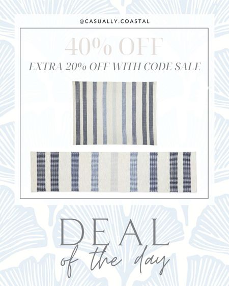 Great deal on this beautiful coastal rug from Serena & Lily which can be used indoors, or under covered outdoor spaces! Now up to 43% off, PLUS an additional 20% off when you use code SALE! The runner is now just $128 and sizes go up to 11x14!
-
coastal home decor, coastal decor, deal of the day, DOD, coastal rugs, striped rugs, blue and white rugs, beach house rugs, serena & lily rugs, rugs on sale, living room rugs, dining room rugs, bedroom rugs, kitchen runner, 2x10 runner, 6x9r rugs, 8x10 rugs, 9x12 rugs, 11x14 rugs, cooke rug 

#LTKstyletip #LTKhome #LTKsalealert