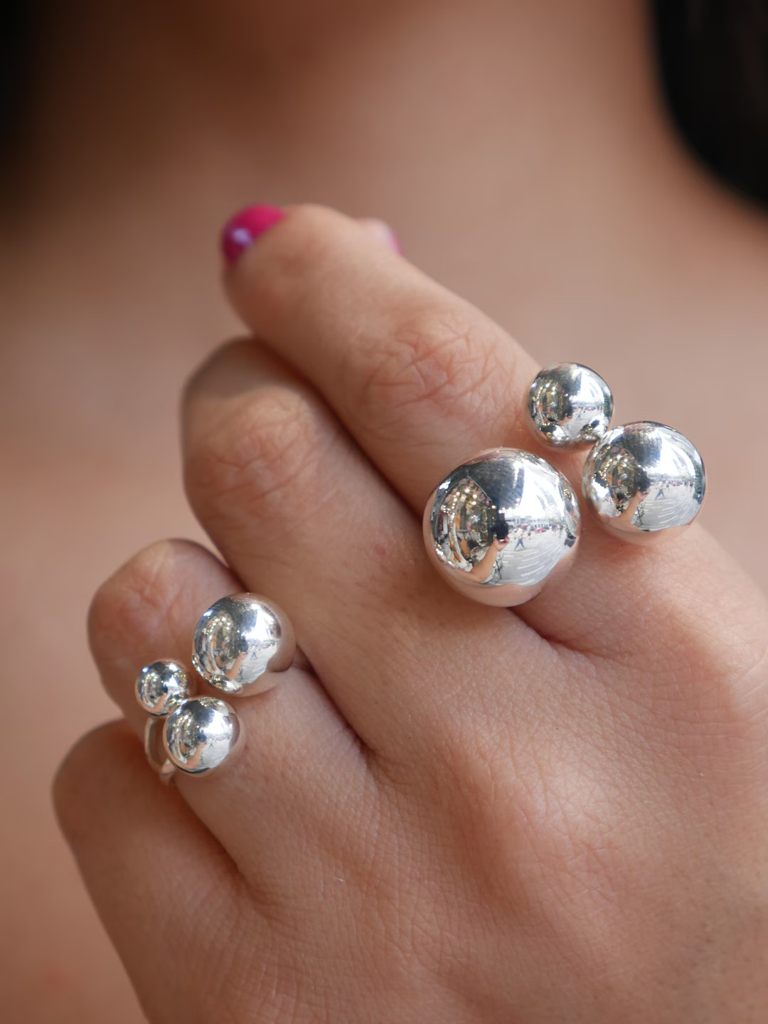Ball Ring 925 Sterling Silver 3 Ball Adjustable Statement Luxury Waterproof Ring - Etsy | Etsy (US)