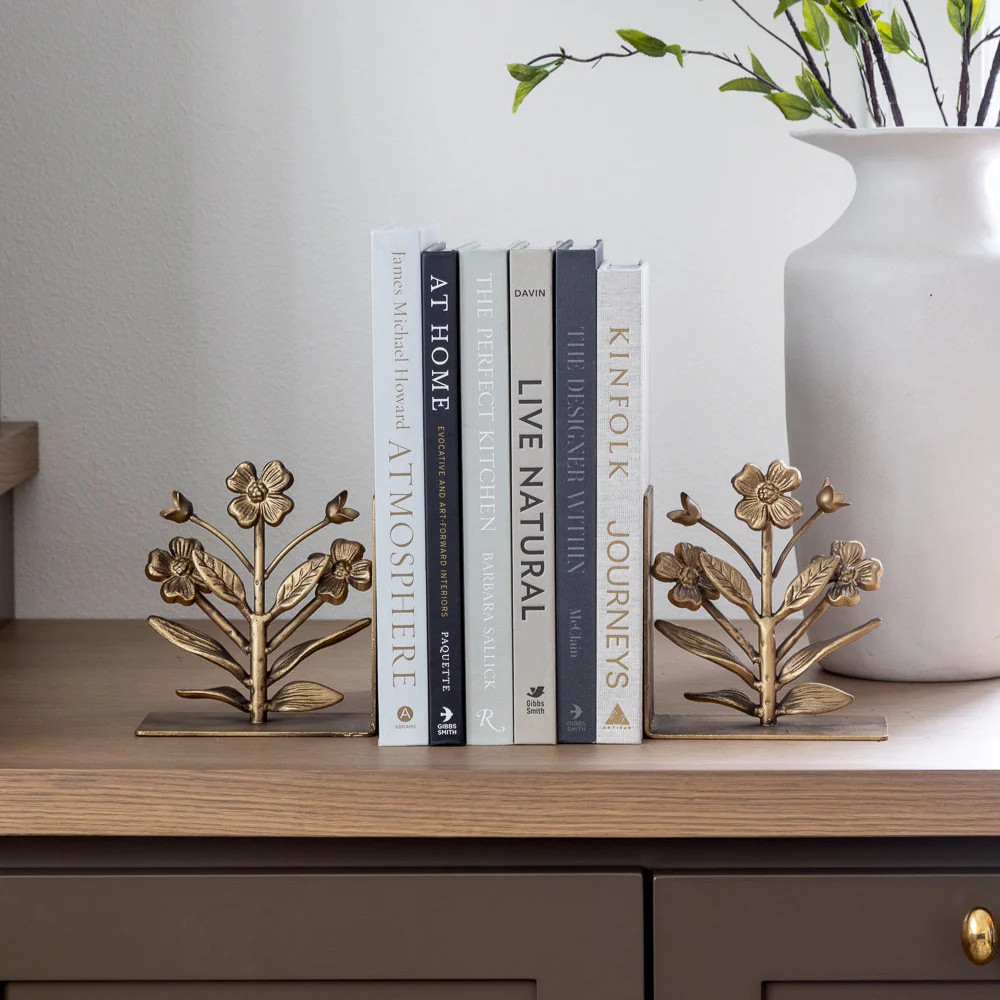 Metal Flower Bookends | Eco Chic Home