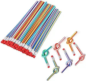 Flexible Bendy Pencil, 35 PCS Flexible Soft Pencil Colorful Stripe Soft Pencils with Eraser as Gi... | Amazon (US)