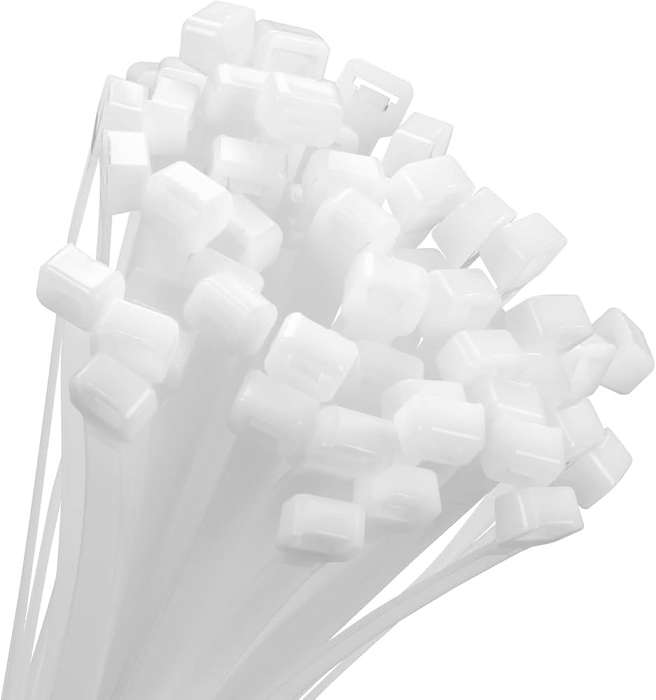Armpow 18 inch White Zip Ties Heavy Duty 100 PACK, 200 LBS Ultra Exclusive Strong Plastic Wire Ti... | Amazon (US)