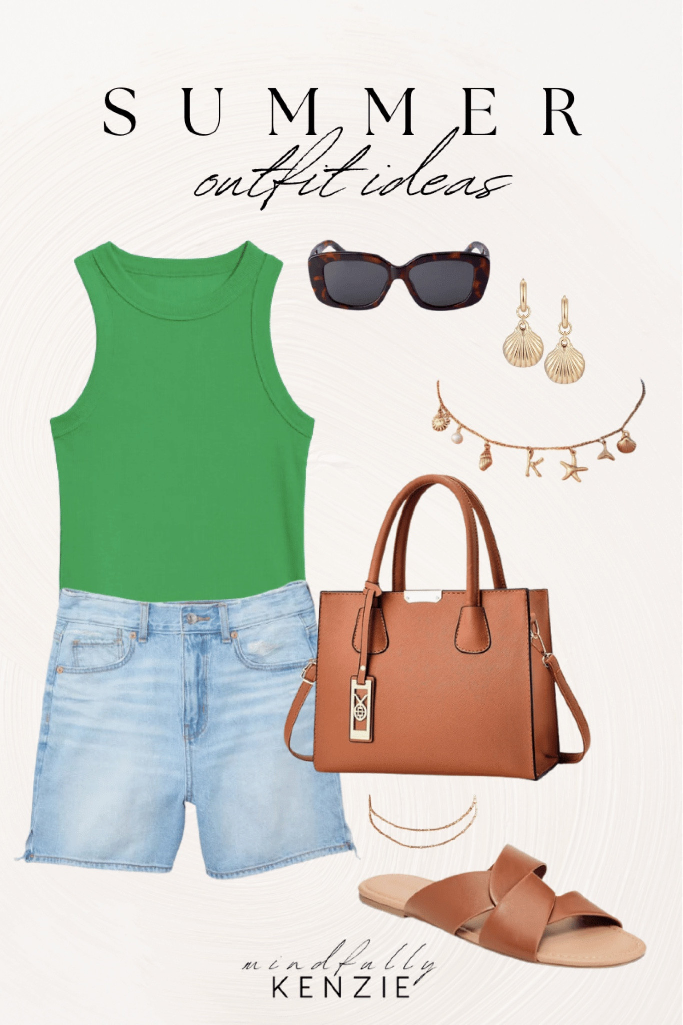 Summer Outfit Ideas

Denim shorts  fitted tank top  brown handbag  gold accessories  clam shell earrings  beach charm necklace  sandals  brown sunglasses  summer style  summer fashion

#LTKSeasonal #LTKStyleTip