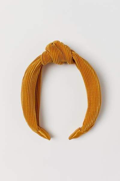 Hairband with Knot Detail - Yellow - Ladies | H&M US | H&M (US)