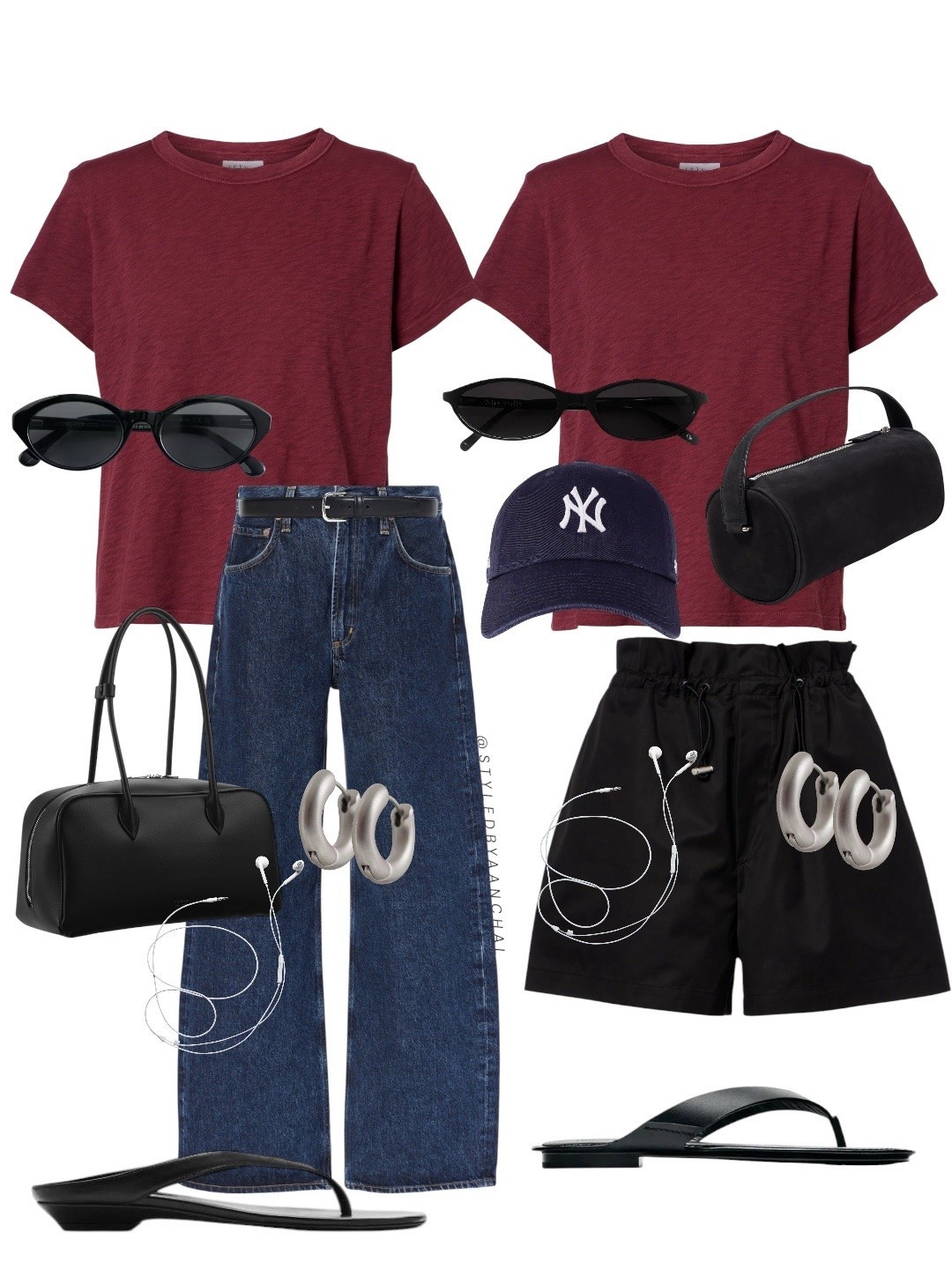 Two ways to style the same tee 🍒🖤

Outfit 1 : Pair it with dark denim for that effortlessly cool street style look

Outfit 2 : Dress it down with black shorts for a casual summer vibe