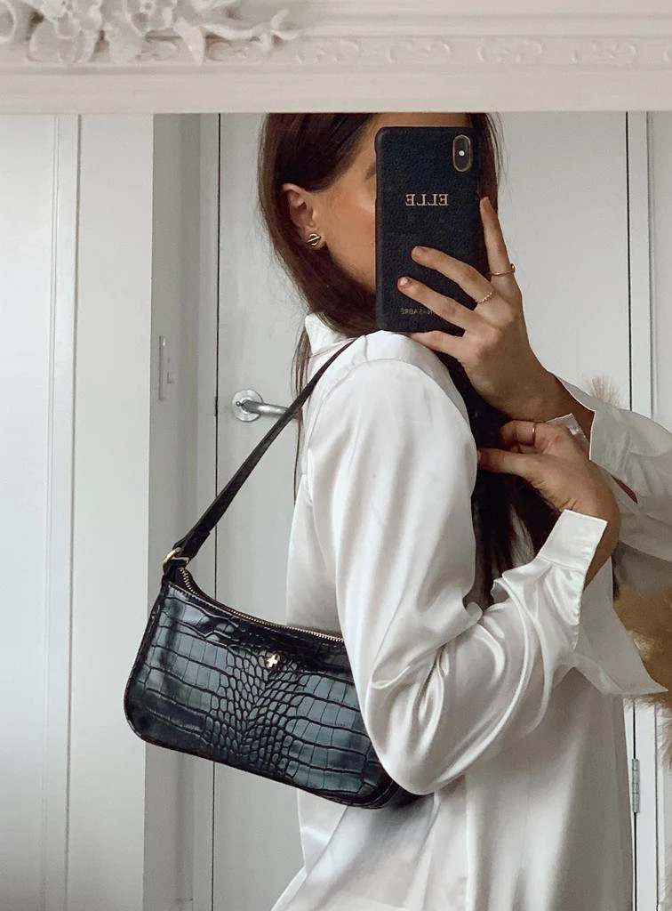 Peta & Jain Piper Bag Black Croc | Princess Polly US