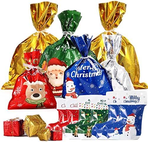 30Pcs Christmas Drawstring Gift Bags, Christmas Gift Bags for Christmas Tree Hanging Christmas Ca... | Amazon (US)