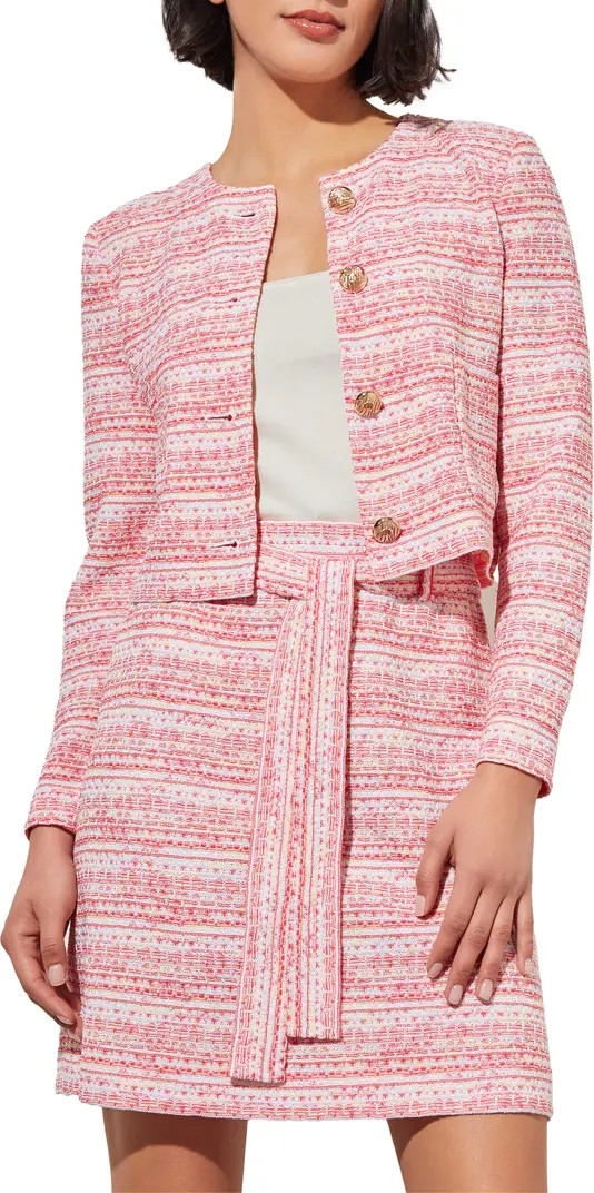 Ming Wang Stripe Tweed Crop Jacket | Nordstromrack | Nordstrom Rack