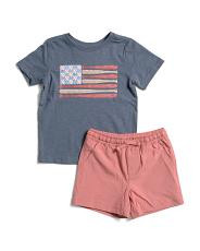 Boys 2pc Short Sleeve Baseball Tee And Shorts Set With Keychain | TJ Maxx