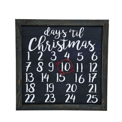 Transpac Wood 16 in. Multicolor Christmas Countdown with Magnetic Wreath | Target