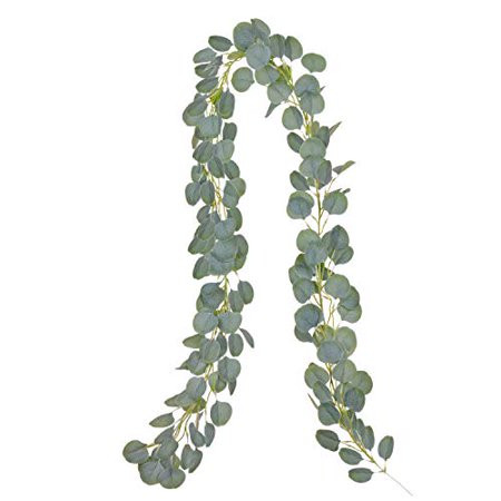 Artiflr 6 ft Artificial Eucalyptus Garland Faux Silk Eucalyptus Leaves Vines Handmade Garland Greene | Walmart (US)
