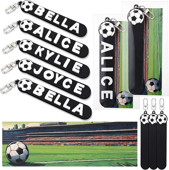 6 Sets Personalized Soccer Party Favors Keychain End of Season Gifts Luggage Name Tags Custom Spo... | Amazon (US)