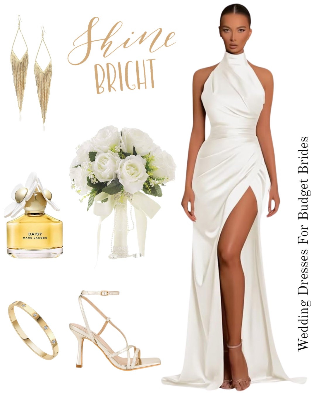 Romantic and modern bridal outfit in white and gold from Revolve and Amazon.

2025 spring fashion trend. Spring wedding. Spring outfit. White dress. Elopement dress. Bride dress. 

#LTKwedding #LTKstyletip

#LTKSeasonal #LTKParties #LTKFindsUnder100