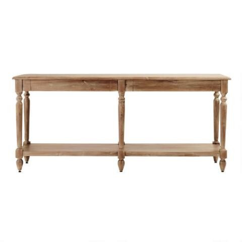 Everett Long Weathered Natural Wood Foyer Table | World Market