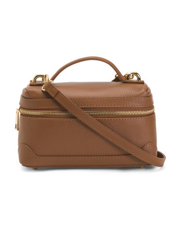 Made In Italy Leather Square Zip Around Crossbody | TJ Maxx