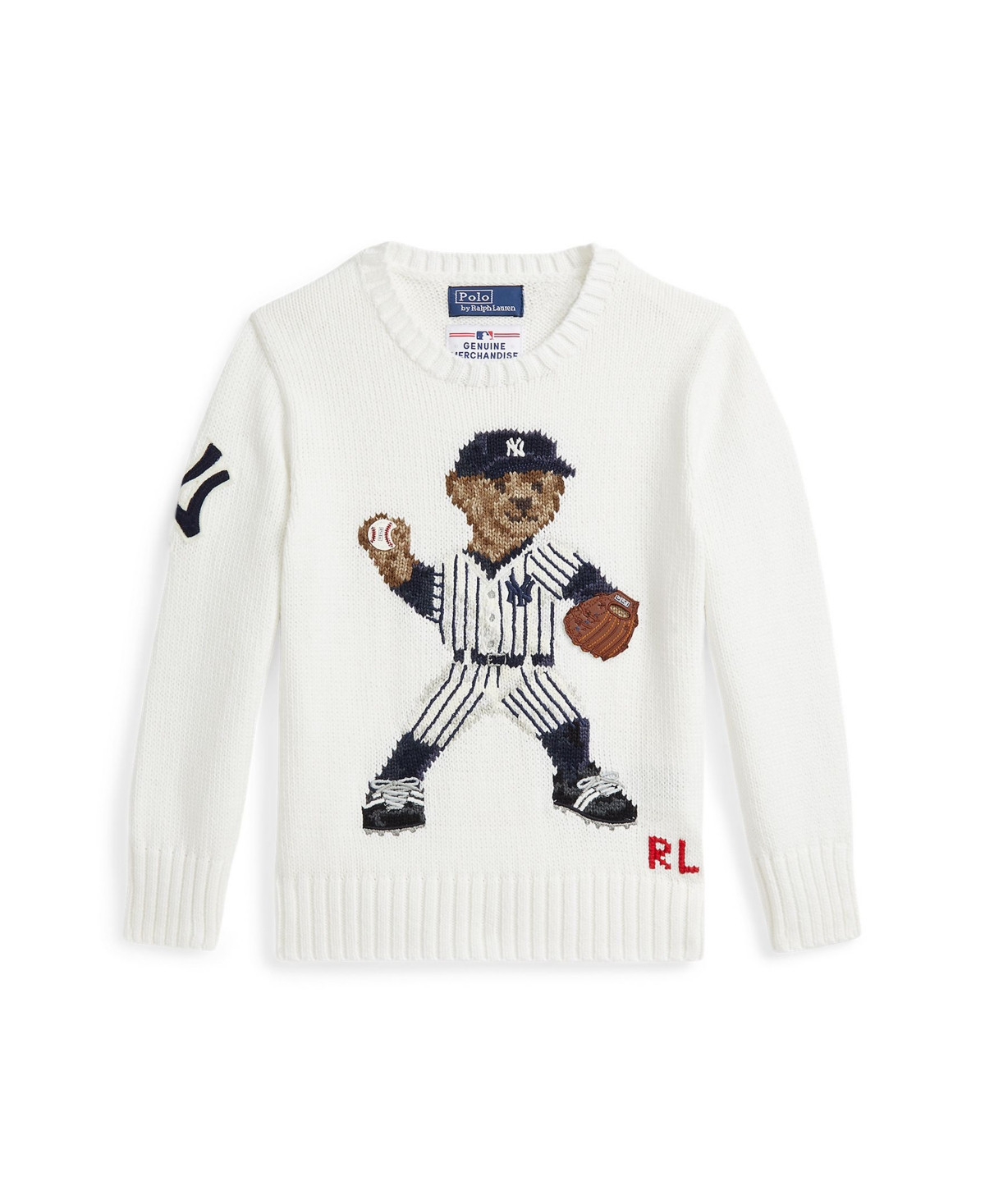 Polo Ralph Lauren Toddler and Little Boys Yankees Bear Sweater - Deckwash white | Macy's
