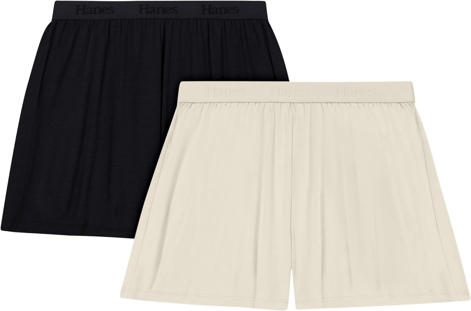 Hanes Women's Originals Sleep Shorts, 2-Pack, Comfywear Supersoft Lounge Shorts Pack, 3.25" | Amazon (US)