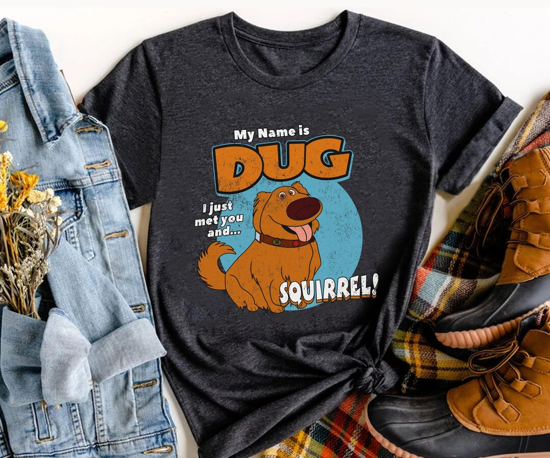 Retro 90s My Name is Dug Squirrel Shirt Disney up Dug Dog T-shirt Magic Kingdom Animal Kingdom Di... | Etsy (US)