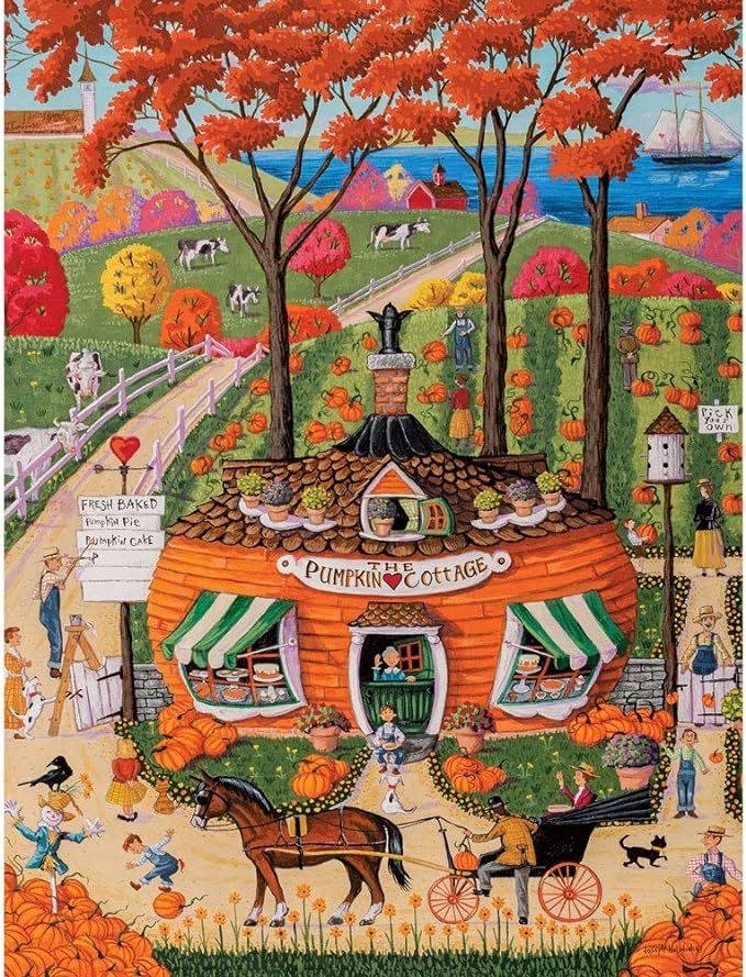 Bits and Pieces - Pumpkin Cottage 1000 Piece Jigsaw Puzzles for Adults - Each Puzzle Measures 20"... | Amazon (US)