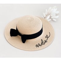 Girls Beach Hat Kids Floppy Child Sun Personalized With Name Custom Gift For Little Birthday | Eb333 | Etsy (US)