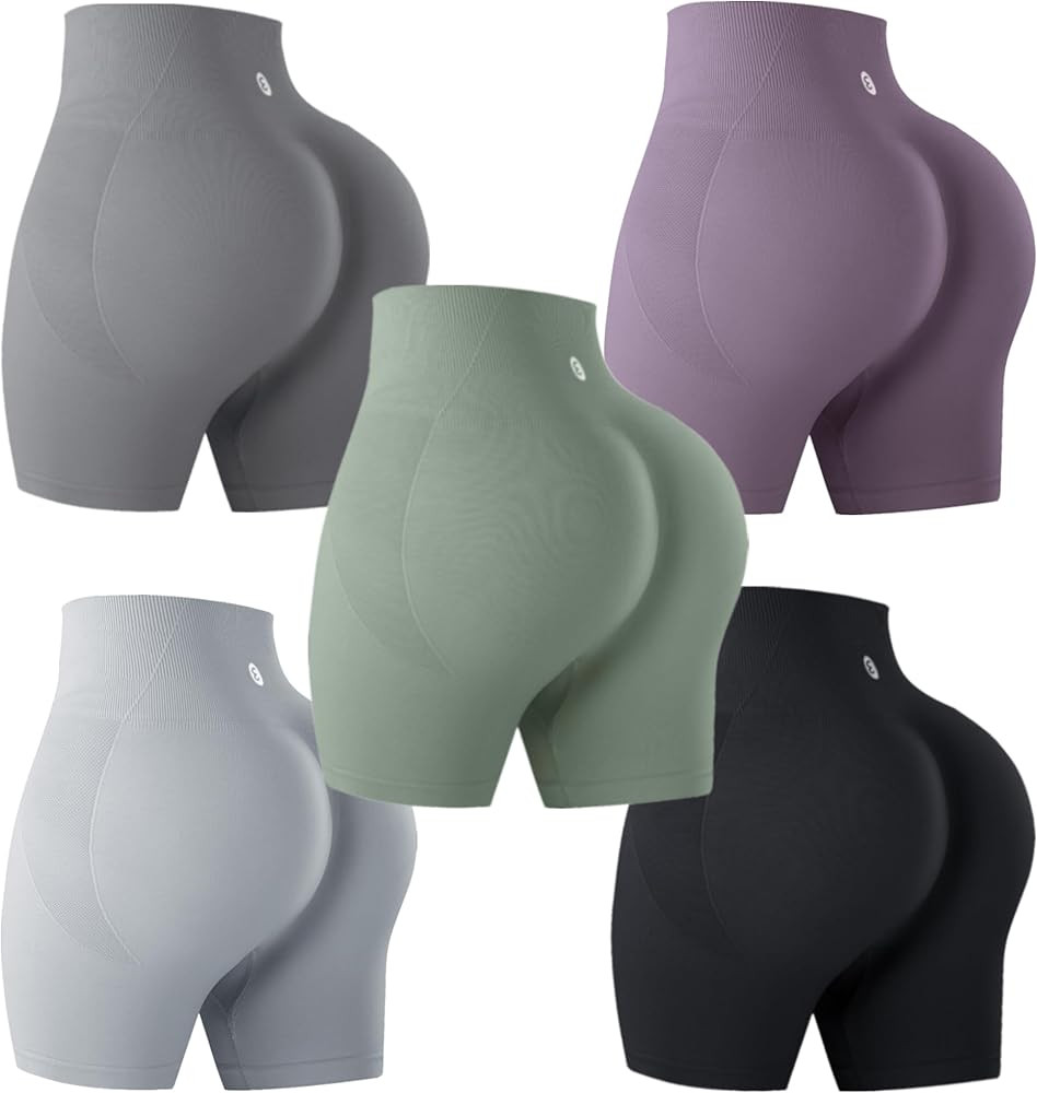 Evercute Women's Butt Lifting Shorts Pack Workout Sets Booty Shorts High Waist Gym Shorts Seamles... | Amazon (US)
