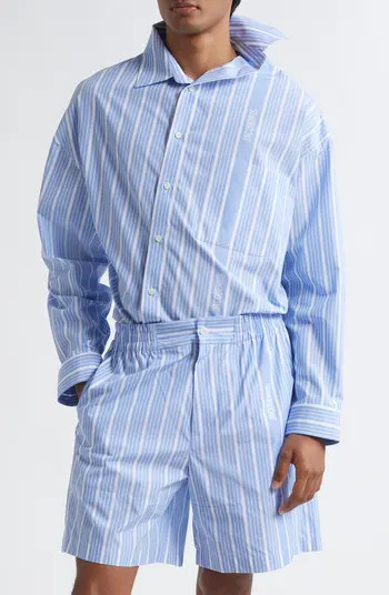 Jacquemus La Chemise Cuadro Asymmetric Button-Up Shirt | Nordstrom | Nordstrom