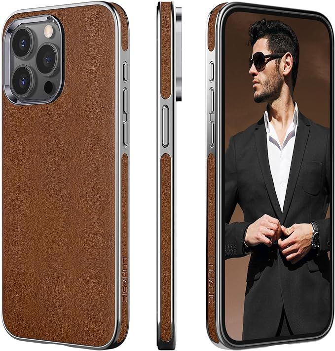 LOHASIC for iPhone 15 Pro Leather Case, Business Luxury Classic PU Leather Elegant Designer Men C... | Amazon (US)