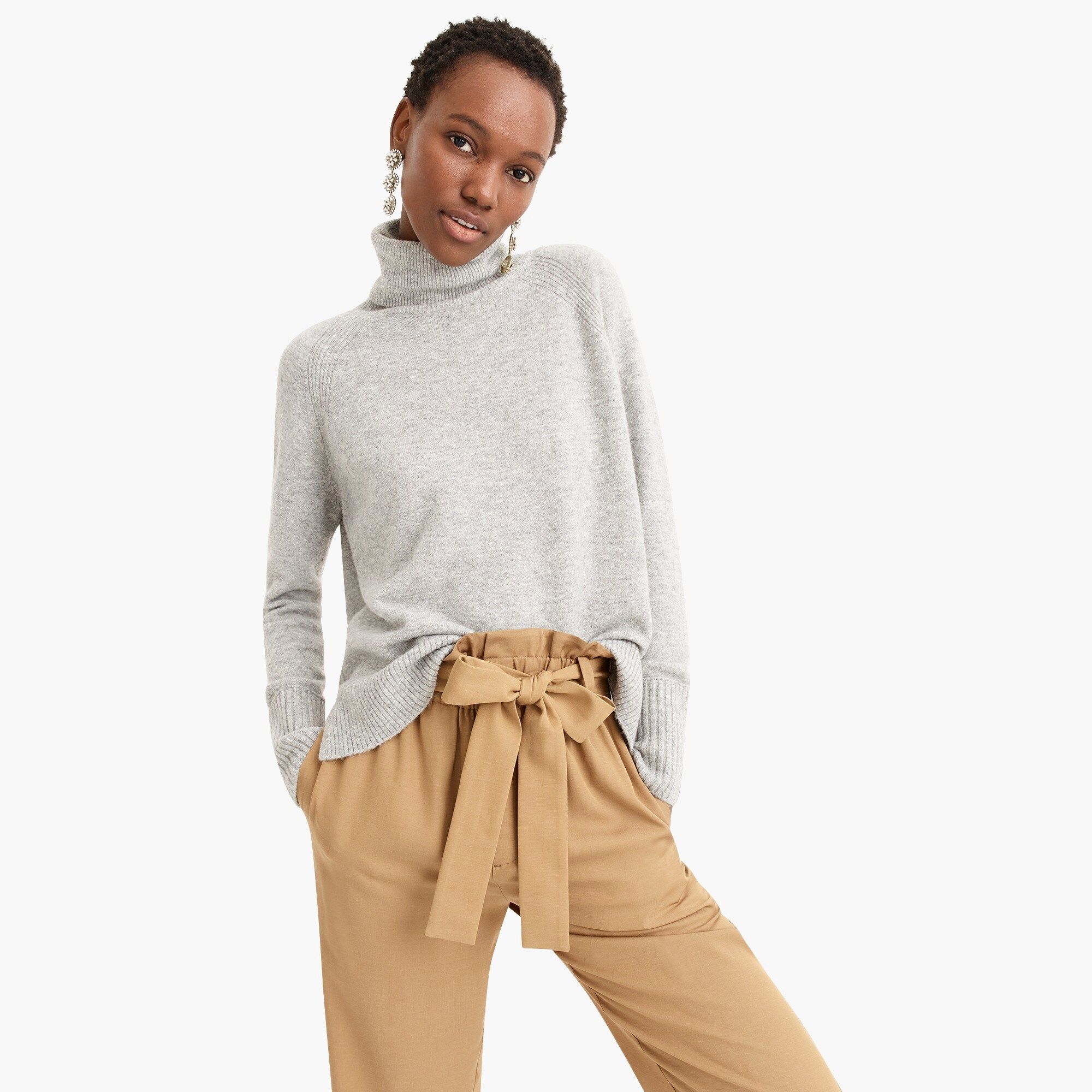 Turtleneck sweater with side slits in supersoft yarn | J.Crew US
