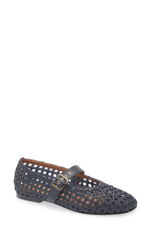 Madewell The Remy Woven Mary Jane Flat in Craftsman Blue at Nordstrom, Size 7.5 | Nordstrom