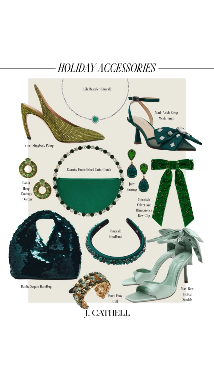 If you’re looking to jazz up your holiday basics, these holiday accessories are the easiest way to turn any outfit into a major moment. From metallic heels and jeweled bows to velvet clutches, statement earrings, and crystal-encrusted everything — these pieces add instant sparkle to every look.

Whether you’re styling a simple black dress or your favorite winter whites, these accessories will take you from family photos → cocktail parties → NYE with zero effort.
Everything is linked + shoppable on jcathell.com ✨🛍️

#HolidayAccessories #HolidayStyle #HolidayOutfits #HolidayPartyStyle #ChristmasStyle #NYEOutfit #HolidayWardrobe #HolidayFashion #StatementAccessories #JeweledAccessories #VelvetSeason #PartyStyle #JCathell

#LTKCyberWeek #LTKHoliday