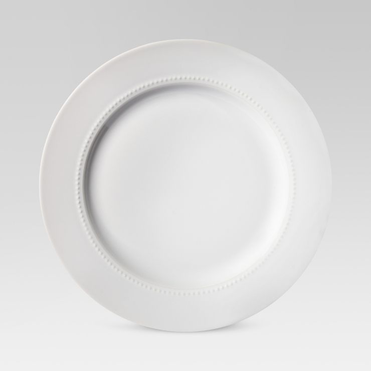 11" Porcelain Beaded Rim Dinner Plate White - Threshold™ | Target