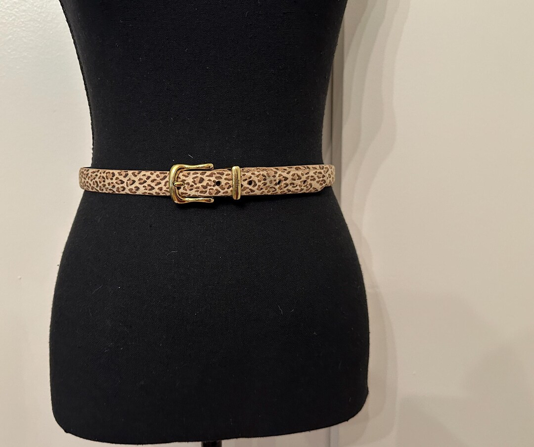 90's Liz Claiborne Cheetah Print Leather Belt Medium Vintage - Etsy Georgia | Etsy (US)