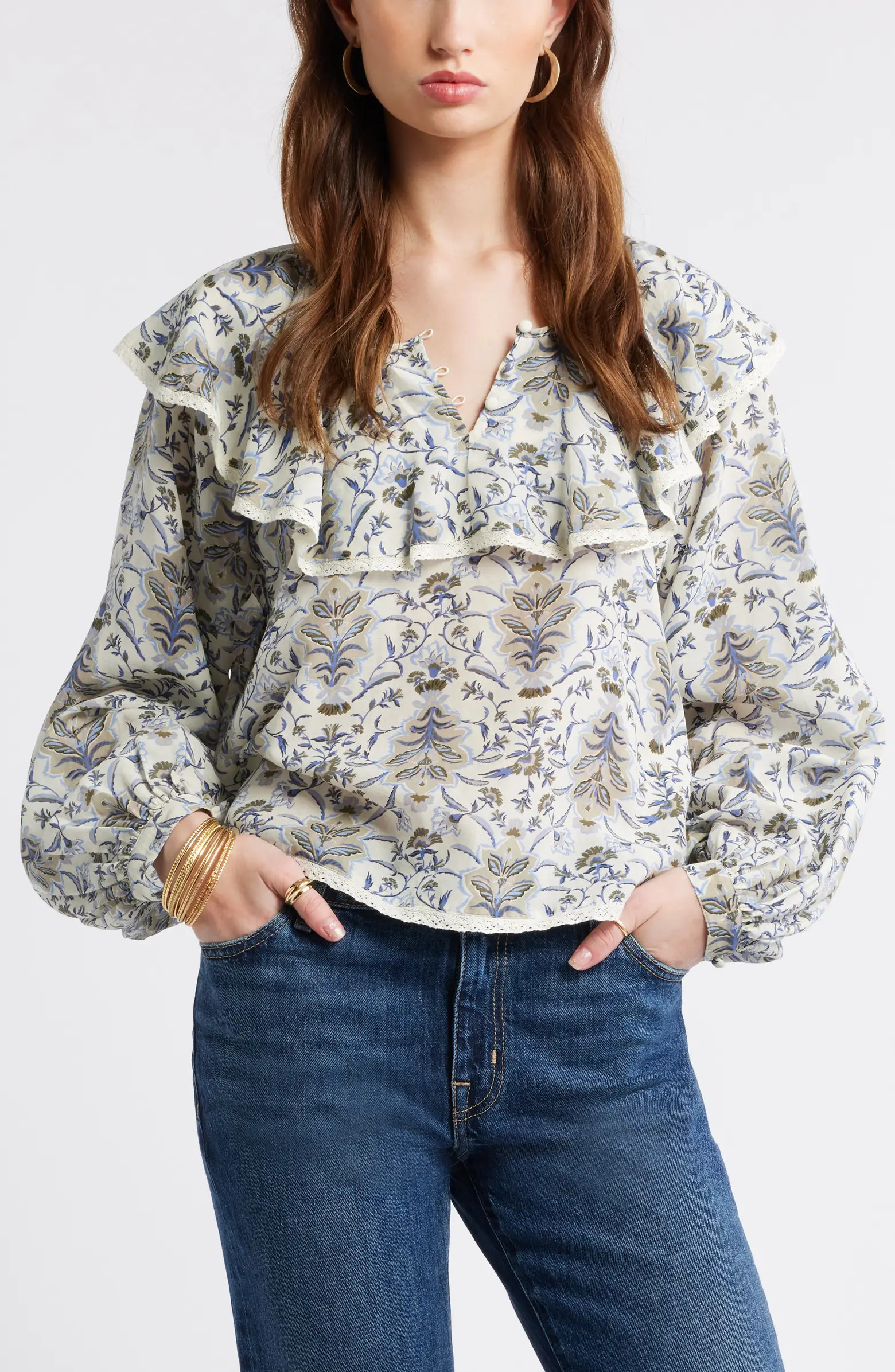 Treasure & Bond Ruffle Collar Top | Nordstrom | Nordstrom