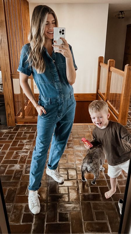 because nothing says casual friday like a denim jumpsuit — obsessed and oh so comfy, especially for growing belly 

#LTKbump #LTKworkwear #LTKstyletip