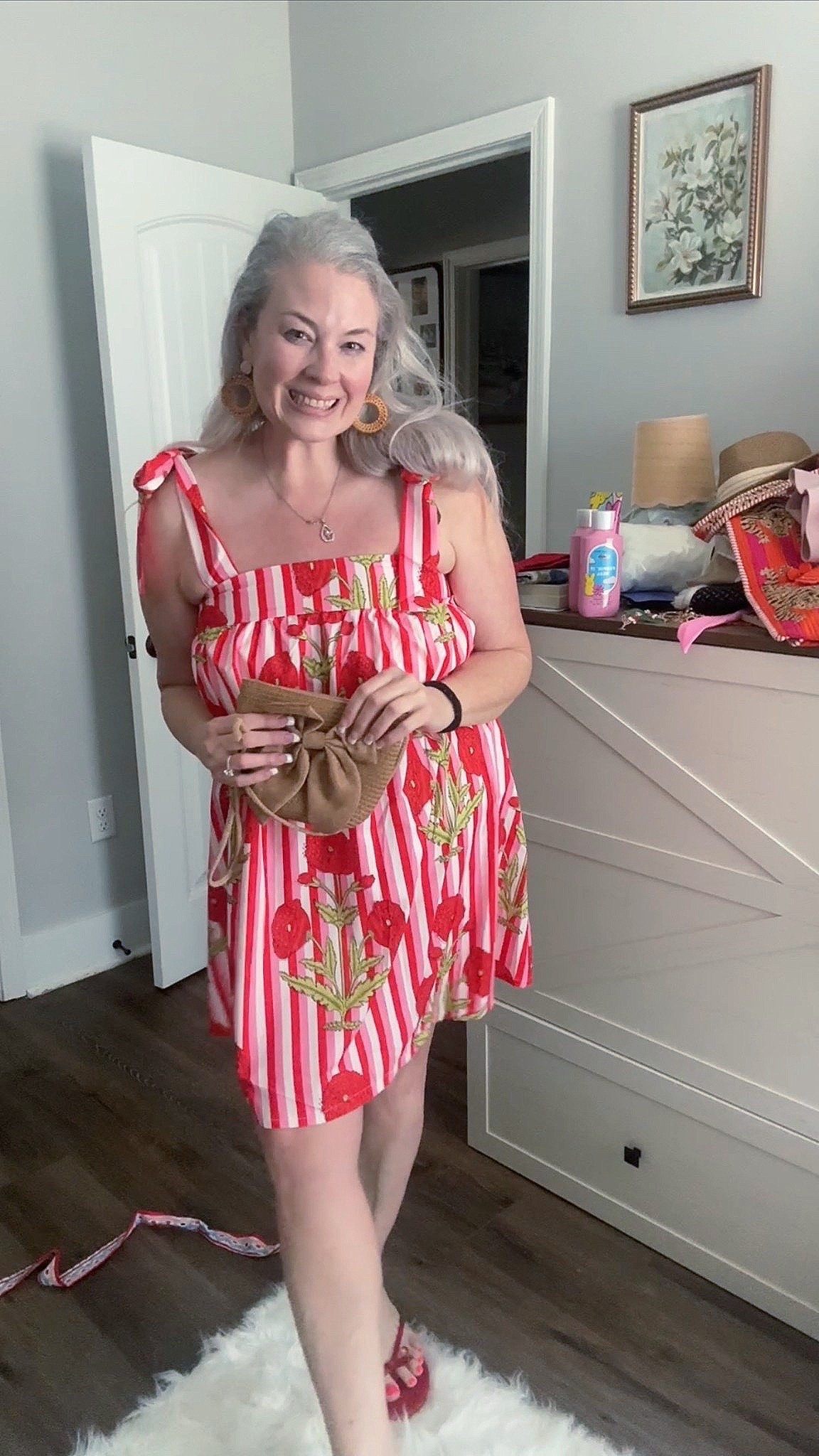 Cutest dress!!! Wearing a L but could have sized down to a M.  Best for vacation and resort wear!

#LTKootd #LTKOver40 #LTKMidsize