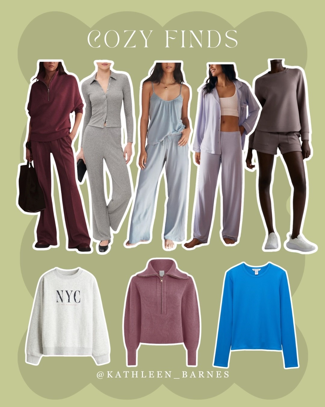 Cozy finds - chic sweats, loungewear, pajamas 