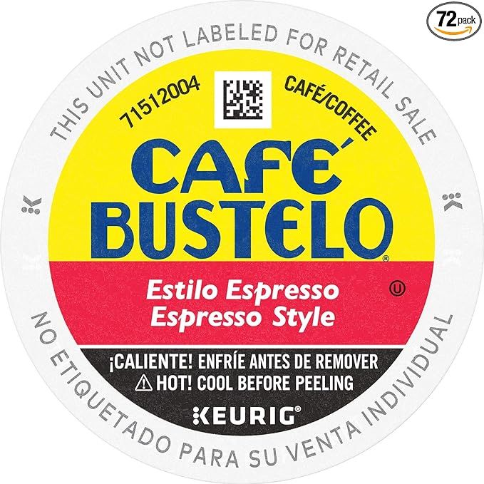 Café Bustelo Espresso Style Dark Roast Coffee, 72 K Cups for Keurig Coffee Makers | Amazon (US)