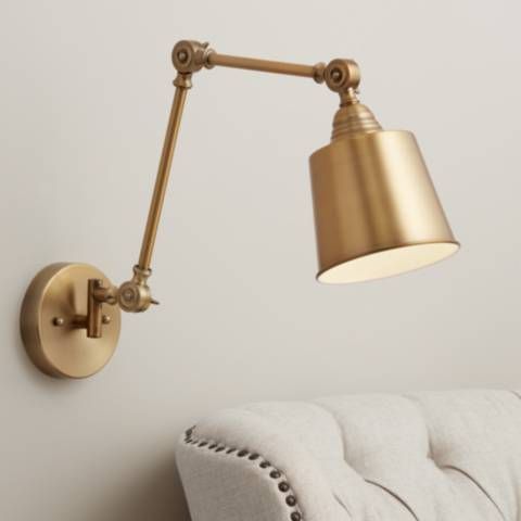 Mendes Antique Brass Down-Light Hardwire Wall Lamp | LampsPlus.com