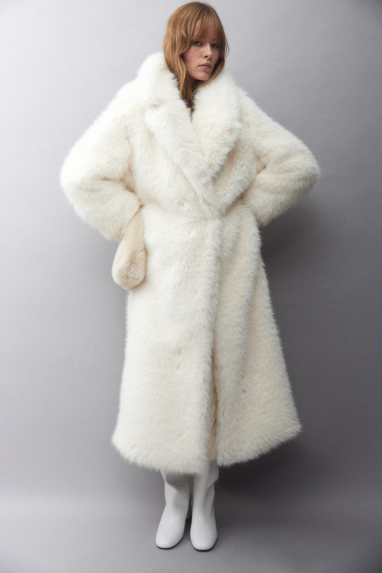 Fluffy maxi-jas - Roomwit - DAMES | H&M NL | H&M (DE, AT, CH, NL, FI)