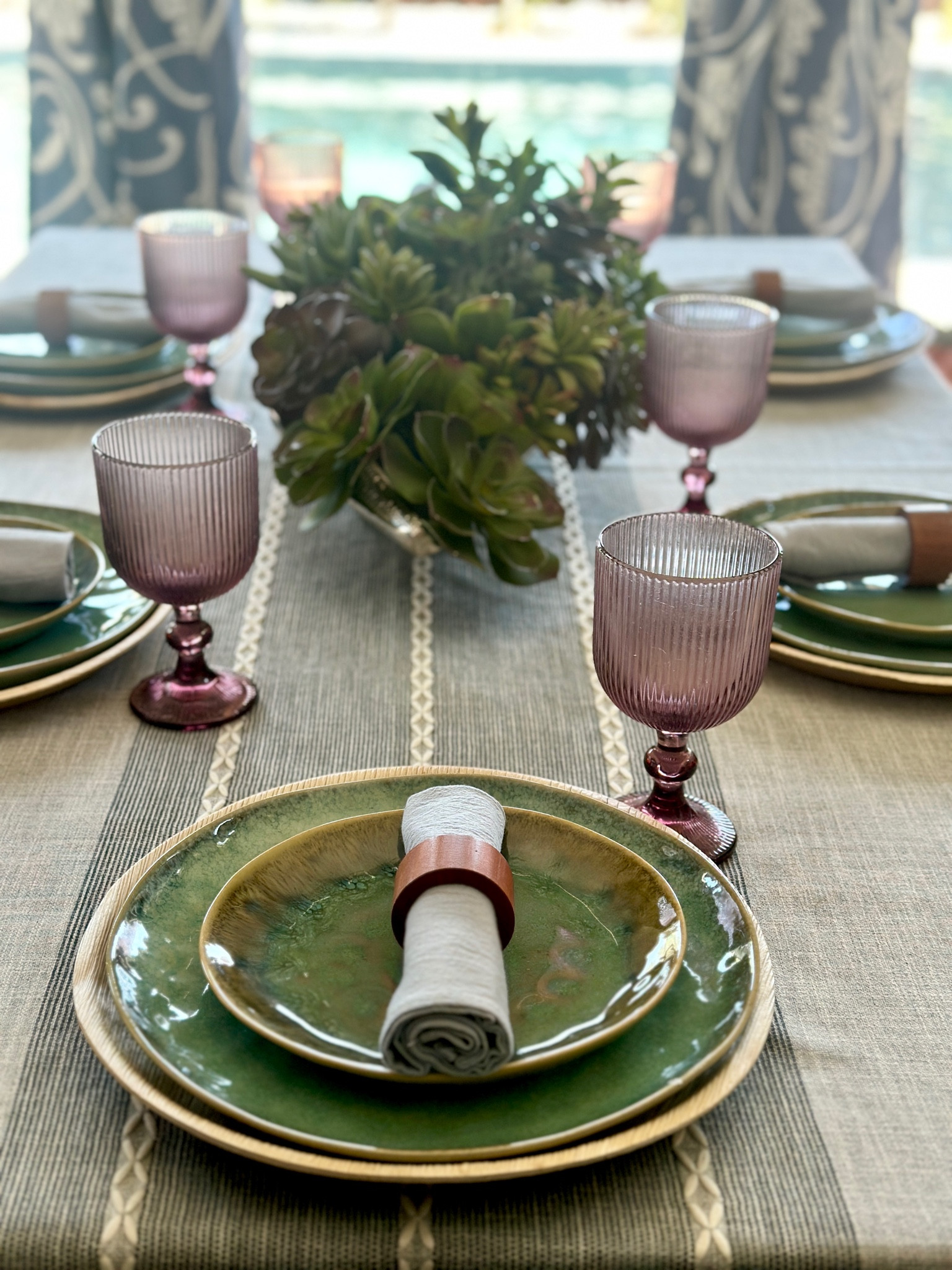 Freshen. Up your dining table with this simple late summer tablescape using succulents as inspiration. 

#LTKSeasonal #LTKfindsunder100 #LTKhome