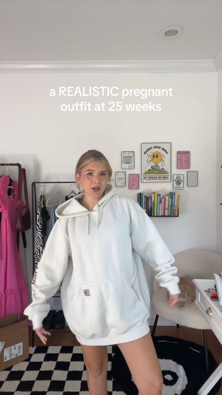 realistic pregnant outfit: cream carhartt hoodie + ugg slipper dupes

#LTKbump